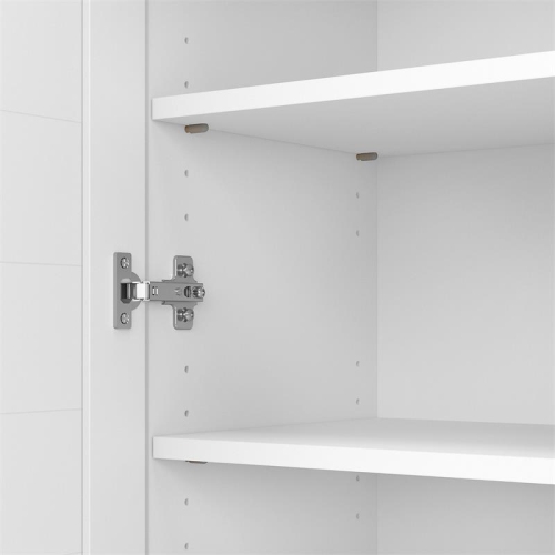 Scranton & Co Furniture Fairview Small Storage Cabinet w/ Doors in White & Gray