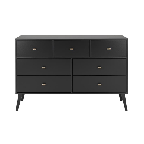 PREPAC CANADA Prepac Milo Mid Century Modern 7-Drawer Dresser In Black