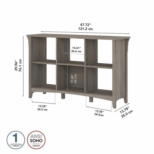 Bowery Hill 6 Cube Organizer in Driftwood Gray - Engineered Wood