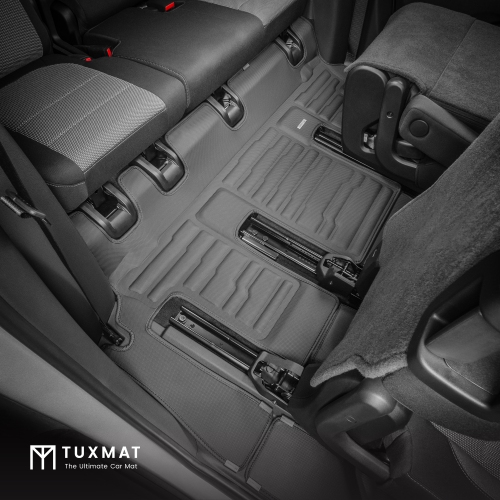 TuxMat - For Chevrolet Traverse 2018-2023 Models - Custom Car Mats - Maximum Coverage, All Weather, Laser Measured - This Full Set Includes 1st, 2nd