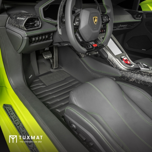 TuxMat - For Lamborghini Huracan 2014-2024 Models - Custom Car Mats - Maximum Coverage, All Weather, Laser Measured - This Full Set Includes 1st Row