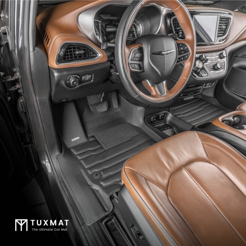 TuxMat - For Chrysler Pacifica 7-Seater Hybrid Limited 2017-2020 Models - Custom Car Mats - Maximum Coverage, All Weather, Laser Measured - Full Set