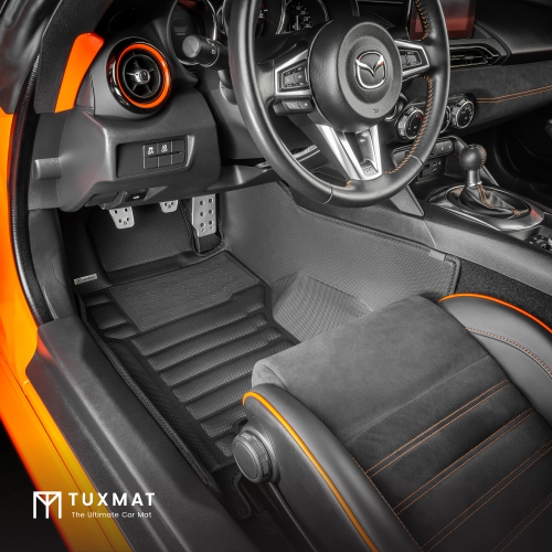 TuxMat - For Mazda MX-5 2016-2026 Models - Custom Car Mats - Maximum Coverage, All Weather, Laser Measured - This Full Set Includes 1st Row