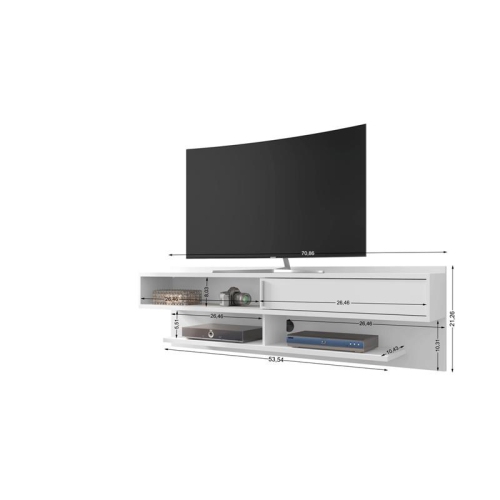 Astor Wood 71" Modern Floating Entertainment Center in White