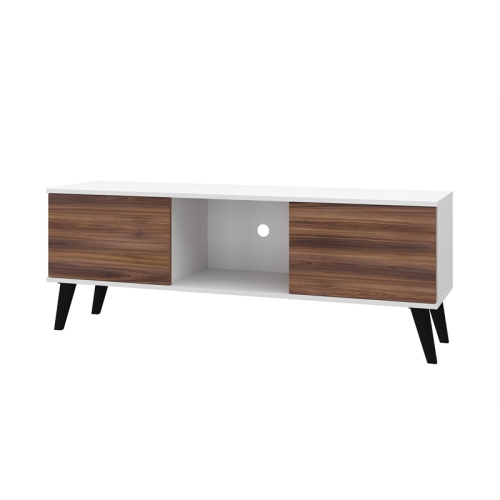 Doyers Wood 53" TV Stand in White & Nut Brown