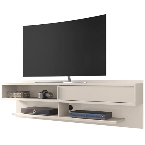 MANHATTAN COMFORT Astor Wood 71" Floating Entertainment Center In Off White