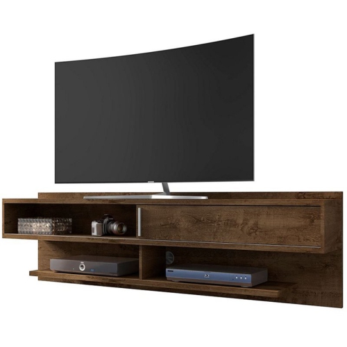 Astor Wood 71" Floating Entertainment Center in Rustic Brown