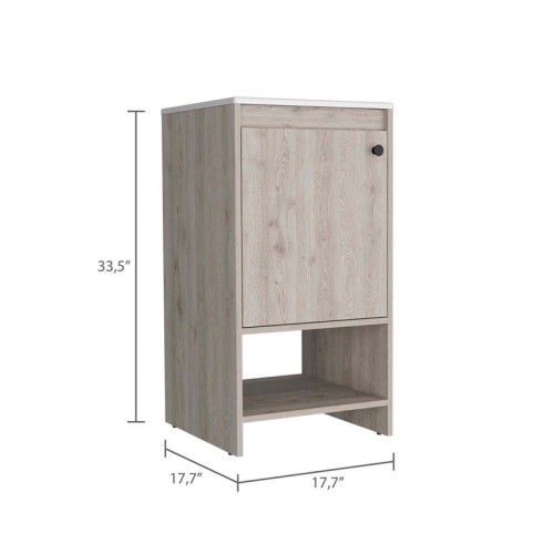 Atlin Designs Modern Metal Free Standing Vanity Cabinet in Light Gray