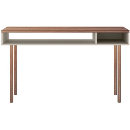 Windsor Wood 47" Modern Accent Console Table in Off White & Nature