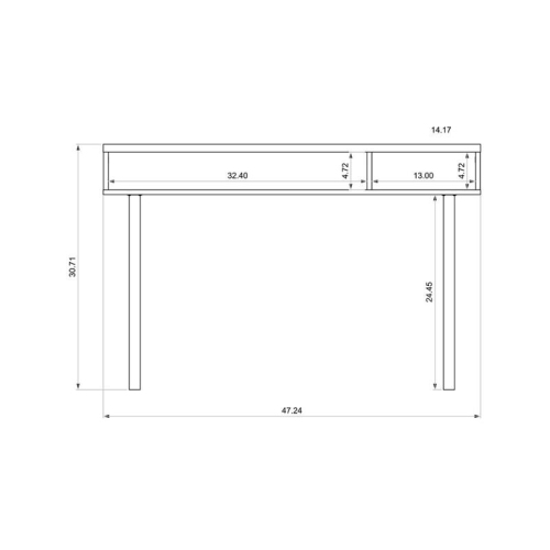 Windsor Wood 47" Modern Accent Console Table in Off White & Nature
