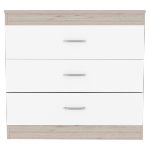 ATLIN DESIGNS  Modern 3-Drawer Wood Bedroom Dresser In Light Gray/white