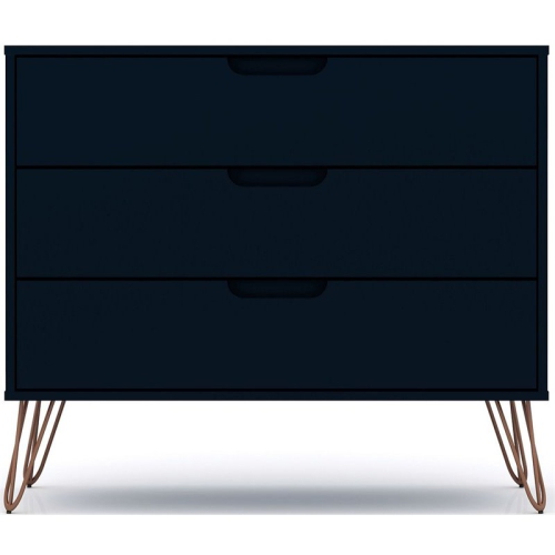 MANHATTAN COMFORT  Rockefeller Modern Dresser In Tatiana Midnight Engineered Wood In Blue