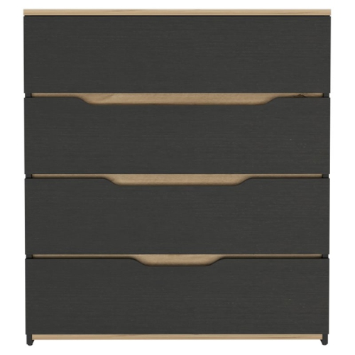 Atlin Designs Modern 4-Drawer Wood Bedroom Dresser in Black/Light Oak
