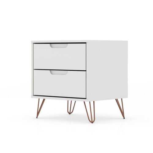 Rockefeller Wood Nightstand in White