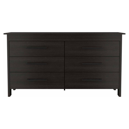 ATLIN DESIGNS  Modern Wood Bedroom Double Dresser With 6-Drawer In In Black