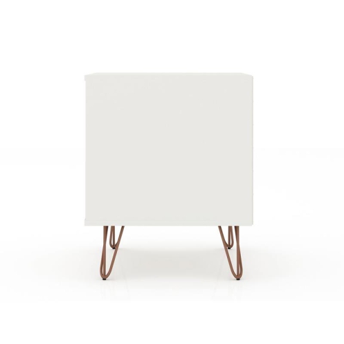 Rockefeller Modern Glam Nightstand in White Engineered Wood