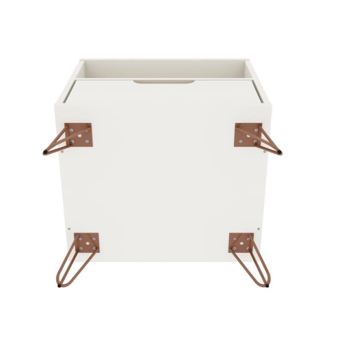 Rockefeller Modern Glam Nightstand in White Engineered Wood
