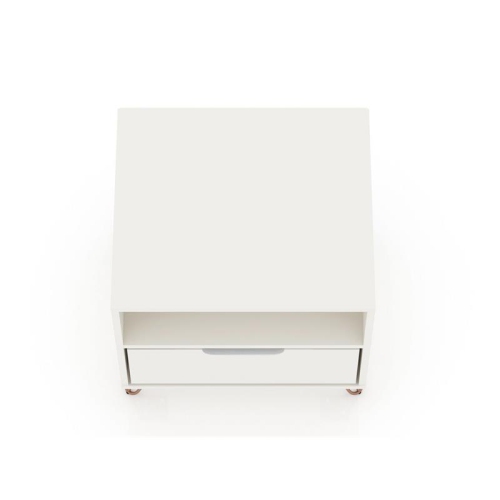 Rockefeller Modern Glam Nightstand in White Engineered Wood
