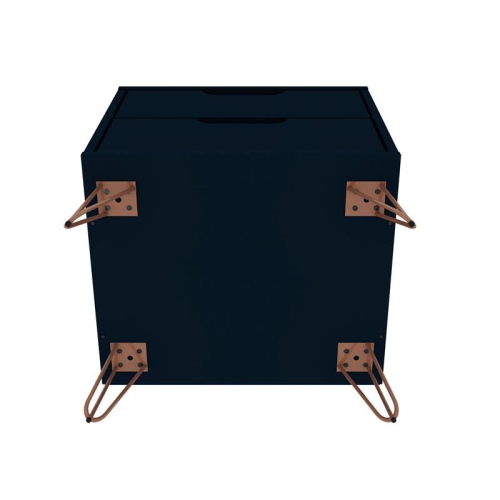 Rockefeller Wood Mid Century Modern Nightstand in Tatiana Midnight Blue