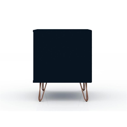 Rockefeller Wood Mid Century Modern Nightstand in Tatiana Midnight Blue