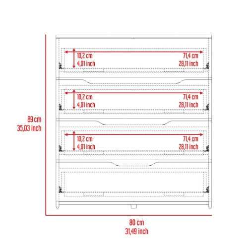 Atlin Designs Modern 4-Drawer Wood Bedroom Dresser in White/Light Oak