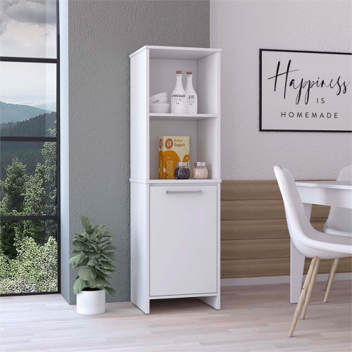 Atlin Designs Modern Wood Pantry Cabinet for Kitchen Room in White