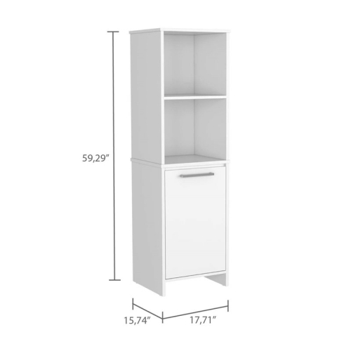 Atlin Designs Modern Wood Pantry Cabinet for Kitchen Room in White