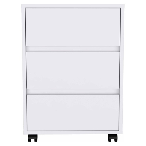 Image 1 of 6.. Atlin Designs 3-Drawer Modern Wood Filing Cabinet in White