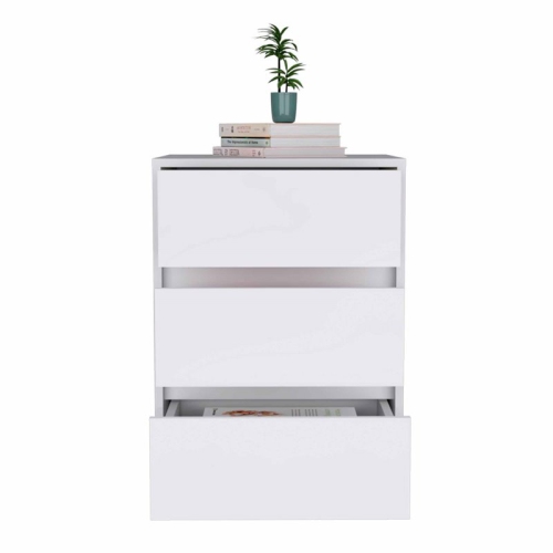 Atlin Designs 3-Drawer Modern Wood Filing Cabinet in White