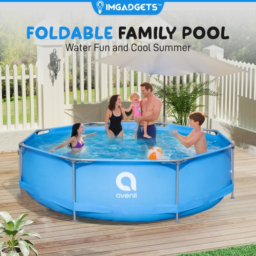 AVENLI Deep Metal Frame Above Ground Swimming Pool 11.9ft x 2.5ft | Above Ground Inflatable Outdoor Backyard Swimming Pool for Kids & Adults