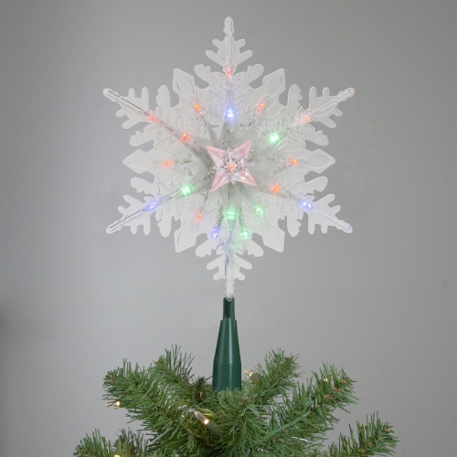 15" Lighted Three Dimensional Star Christmas Tree Topper - Multi Colored Lights