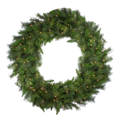 Canyon Pine Mixed Artificial Christmas Wreath - 48-Inch, Clear Lights