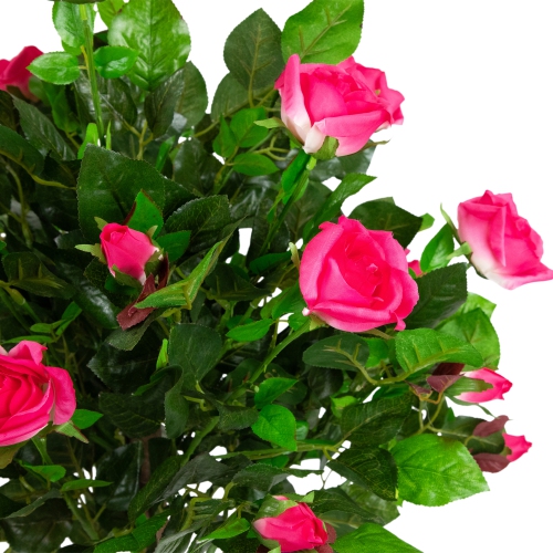 47" Potted Green and Pink Artificial Rose Tree