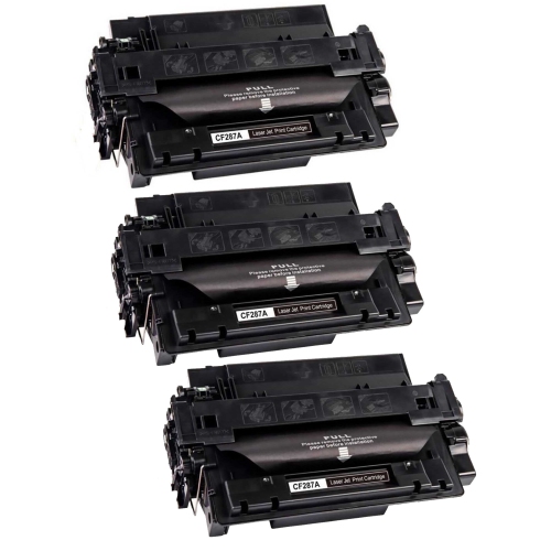 3 Pack Compatible Toner Cartridge for CF287A, HP 87A LaserJet Enterprise M527 M506dn, M501