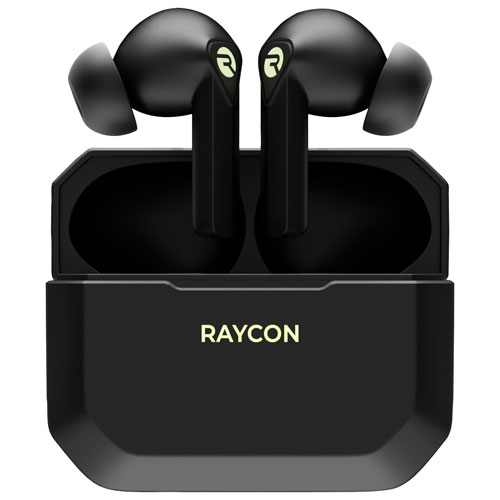 Écouteurs boutons de jeu 100 % sans fil à isolation sonore de Raycon - Noir