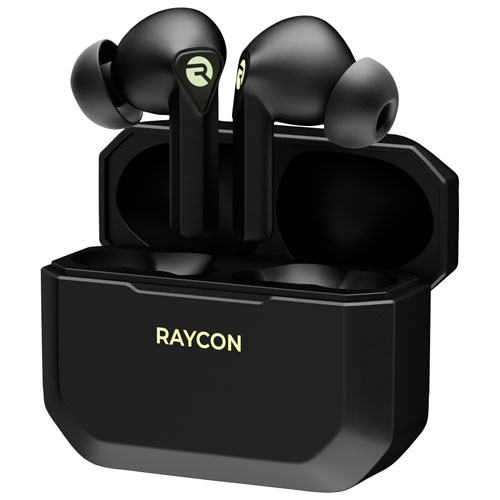 Écouteurs boutons de jeu 100 % sans fil à isolation sonore de Raycon - Noir