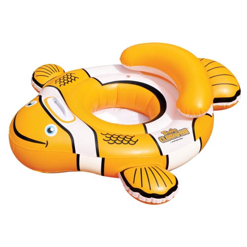 SWIM CENTRAL  40" And White Inflatable Clownfish Baby Pool Float In Orange