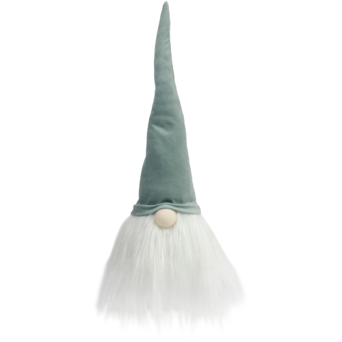 15" Green and White Gnome Head Christmas Tabletop Decor