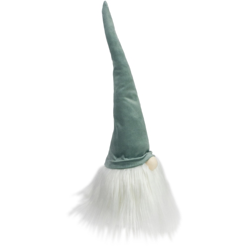 15" Green and White Gnome Head Christmas Tabletop Decor