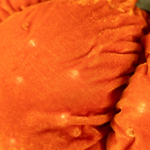 15" Orange LED Lighted Plush Jack-o-Lantern Pumpkin Halloween Decoration