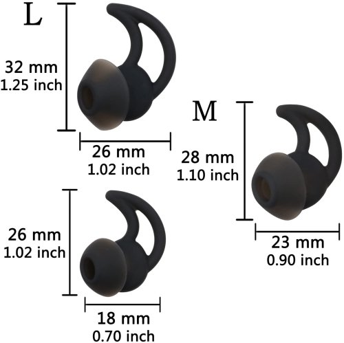 Ear Tips for BOSE SoundSport Free Headphone, S/M/L 3 Pair Replacement Soft Silicone Earbud Tips, Fit for Bose