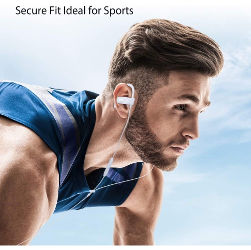 E171 Écouteurs-boutons sport avec fil et microphone, écouteurs à isolation sonore et écouteurs bouton avec crochet, écouteurs-boutons