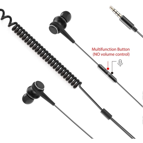 Écouteurs HF027 pour téléviseur avec longs écouteurs bouton, câble de rallonge 18 PI/5,5 m Écouteurs boutons pour PC, métal