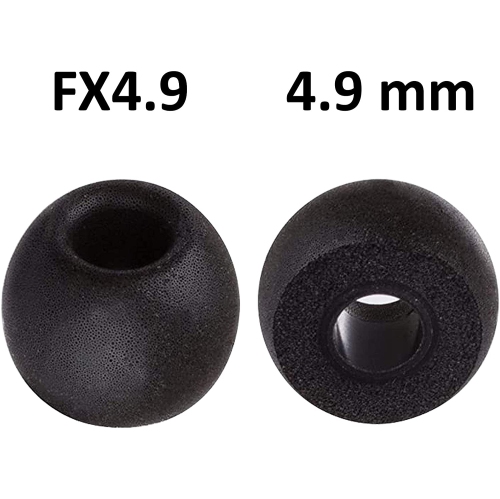 FX4.9 4 paires d’embouts ronds en mousse à mémoire pour écouteurs. Remplacement pour les écouteurs-boutons en silicone. Compatible