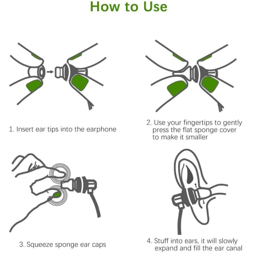 Ear Tips 6 Pairs Foam Earbud Tips S/M/L Earphone Memory Foam Earbud Tips Soft Silicone Ear Tips Replacement Noise