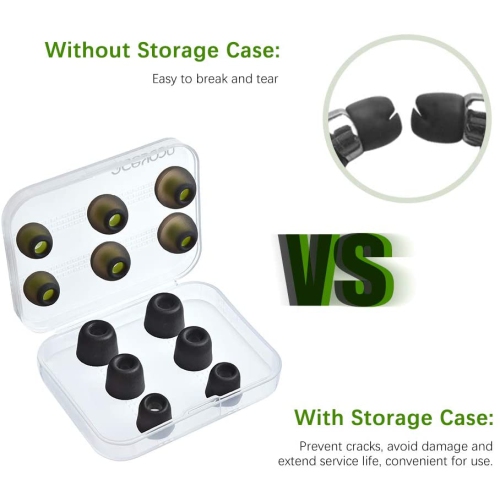 Ear Tips 6 Pairs Foam Earbud Tips S/M/L Earphone Memory Foam Earbud Tips Soft Silicone Ear Tips Replacement Noise