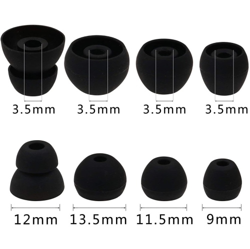 Replacement Ear Tips for Powerbeats Pro Headphone, 8 Pairs S M L D 4 Sizes Soft Silicone Earbud Tips, Fit