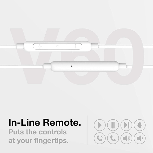iPhone 11/12/13 Pro Max Earphones in Ear Wired Lightning Earbuds with Mic (V60) (for iPhone