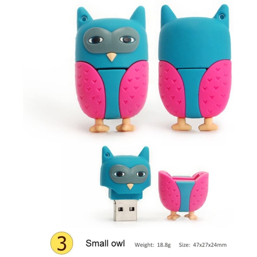 Cute Flash Drive 5x16GB Thumb Drive Animals USB Flash Drive with Chain Bee Fox Owls Penguin Pen Drive Gift for School