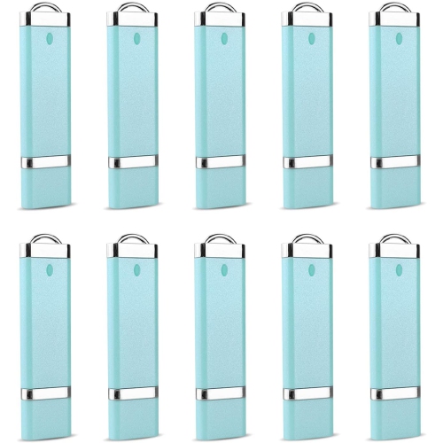 ALBERTATECH  10 Pack 32GB USB 2.0 Flash Drive Bulk Pack Thumb Drive 32 GB USB Drives Memory Sticks Pen Drive In Light Blue